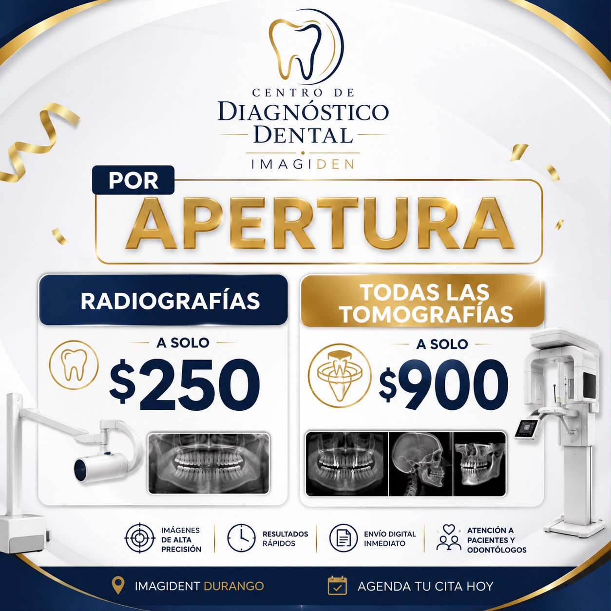 Tomografías y radiografías digitales disponibles